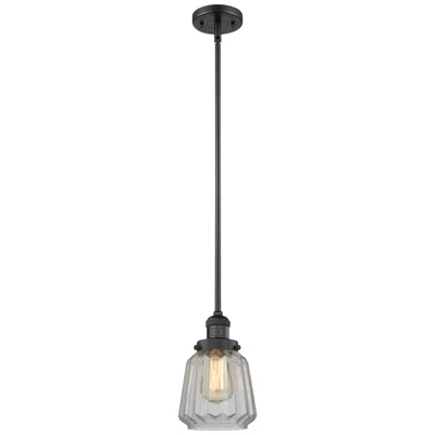 Innovations Lighting Franklin Chatham 7" Matte Black Stemmed Mini Pendant W/ Clear Shade