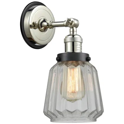 Innovations Lighting Franklin Chatham 7" Polished Nickel Adjustable Sconce W/ Clear Shade