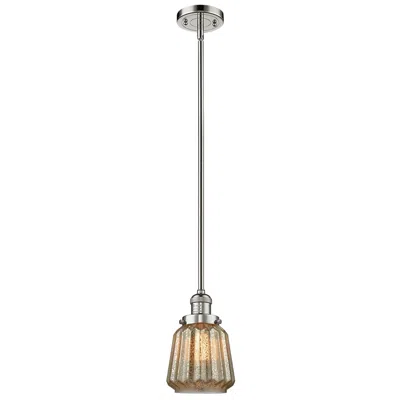 Innovations Lighting Franklin Chatham 7"w Polished Nickel Stem   Mini Pendant W/ Mercury Sh