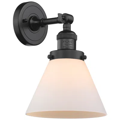 Innovations Lighting Franklin Cone 10.5" High Oil Rubbed Bronze Sconce W/ Matte White Shade