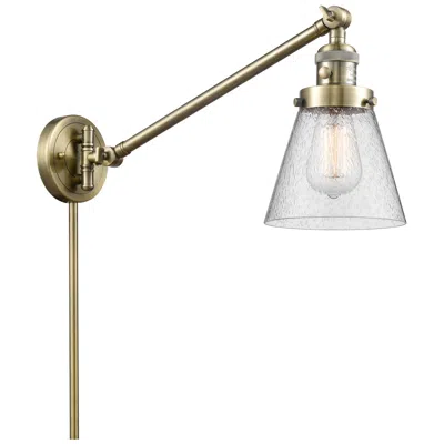 Innovations Lighting Franklin Cone 25" High Antique Brass Swing Arm W/ Seedy Shade