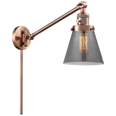 Innovations Lighting Franklin Cone 25" High Copper Swing Arm W/ Plated Smoke Shade