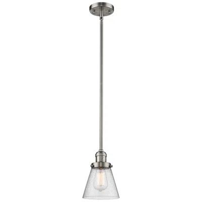 Innovations Lighting Franklin Cone 6" Brushed Nickel Stemmed Mini Pendant W/ Seedy Shade