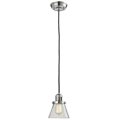 Innovations Lighting Franklin Cone 6" Polished Nickel Corded Mini Pendant W/ Clear Shade