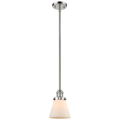 Innovations Lighting Franklin Cone 6" Polished Nickel Stemmed Mini Pendant W/ White Shade