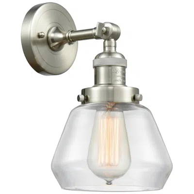 Innovations Lighting Franklin Fulton 11" High Brushed Satin Nickel Sconce W/ Clear Shade