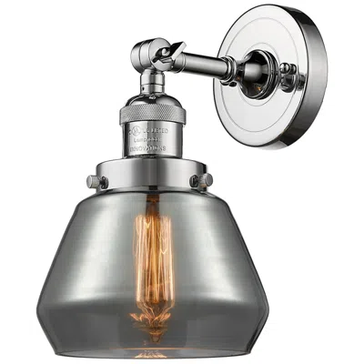 Innovations Lighting Franklin Fulton 11" High Polished Chrome Sconce W/ Plated Smoke Shade