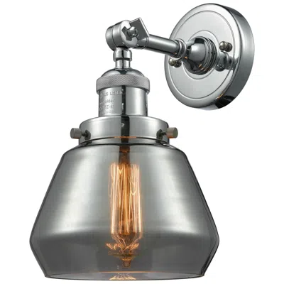 Innovations Lighting Franklin Fulton 11" High Polished Nickel Sconce W/ Plated Smoke Shade