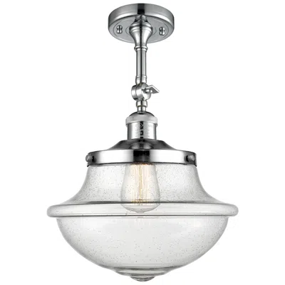 Innovations Lighting Franklin Large Oxford 12" Chrome Adjustable Semi Flush W/ Seedy Shade