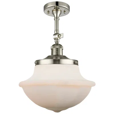 Innovations Lighting Franklin Oxford 11.7"w Polished Nickel Adjustable Semi.flush W/ White