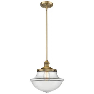 Innovations Lighting Franklin Oxford 12" Brushed Brass Stemmed Mini Pendant W/ Clear Shade In Gold