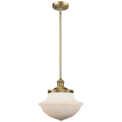 Innovations Lighting Franklin Oxford 12" Brushed Brass Stemmed Mini Pendant W/ White Shade In Gold
