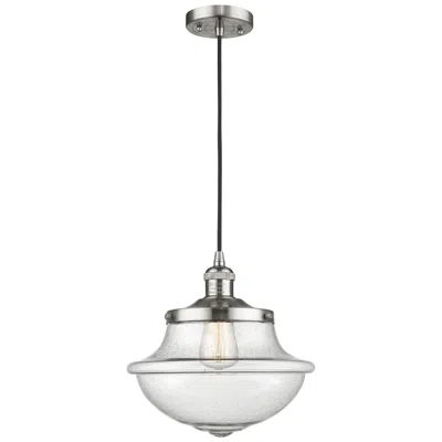 Innovations Lighting Franklin Oxford 12" Brushed Nickel Corded Mini Pendant W/ Seedy Shade In Silver