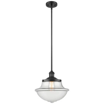 Innovations Lighting Franklin Oxford 12" Matte Black Stemmed Mini Pendant W/ Clear Shade