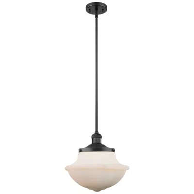 Innovations Lighting Franklin Oxford 12" Matte Black Stemmed Mini Pendant W/ White Shade