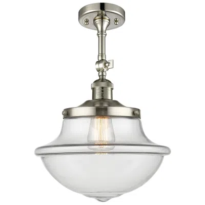 Innovations Lighting Franklin Oxford 12" Polished Nickel Adjustable Semi Flush W/ Clear Sha