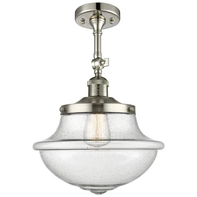 Innovations Lighting Franklin Oxford 12" Polished Nickel Adjustable Semi Flush W/ Seedy Sha In Gray