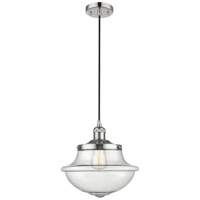 Innovations Lighting Franklin Oxford 12" Polished Nickel Corded Mini Pendant W/ Seedy Shade