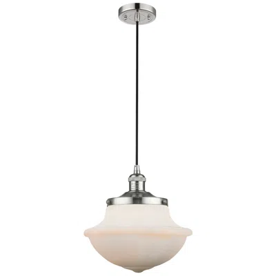 Innovations Lighting Franklin Oxford 12" Polished Nickel Corded Mini Pendant W/ White Shade