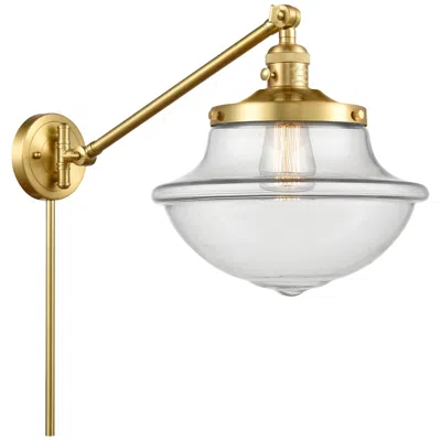 Innovations Lighting Franklin Oxford 13" High Satin Gold Swing Arm W/ Clear Shade