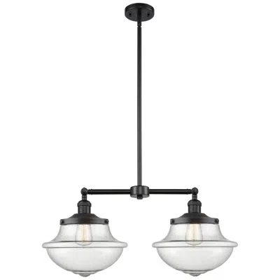 Innovations Lighting Franklin Oxford 25" Wide 2 Light Matte Black Island Light W/ Seedy Sha