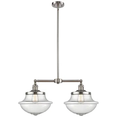Innovations Lighting Franklin Oxford 25"w 2 Light Brushed Nickel Island Light W/ Seedy Shad