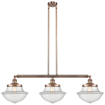 Innovations Lighting Franklin Oxford 42" Wide 3 Light Copper Island Light W/ Clear Shade