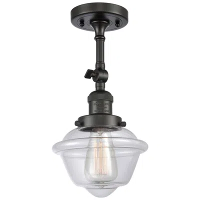 Innovations Lighting Franklin Oxford 7.5"w Oiled Bronze Adjustable Semi.flush W/ Clear Shad