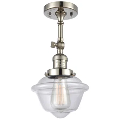 Innovations Lighting Franklin Oxford 7.5"w Polished Nickel Adjustable Semi.flush W/ Clear S