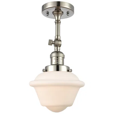 Innovations Lighting Franklin Oxford 7.5"w Polished Nickel Adjustable Semi.flush W/ White S