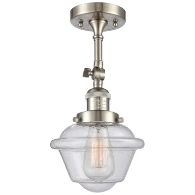 Innovations Lighting Franklin Oxford 7.5"w Satin Nickel Adjustable Semi.flush W/ Seedy Shad