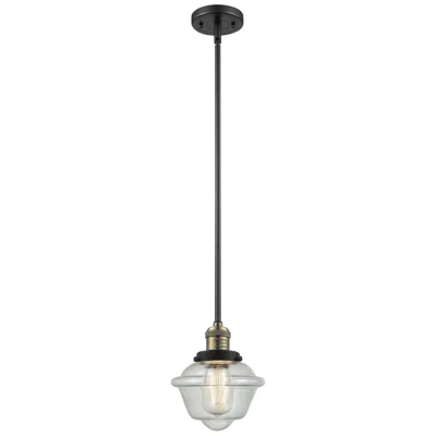 Innovations Lighting Franklin Oxford 8" Black Brass Stemmed Mini Pendant W/ Seedy Shade