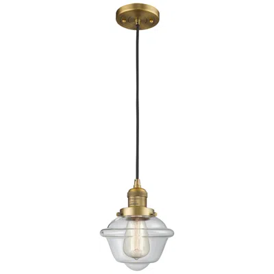 Innovations Lighting Franklin Oxford 8" Brushed Brass Corded Mini Pendant W/ Clear Shade