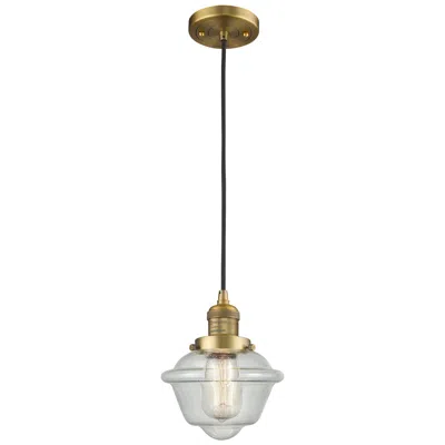 Innovations Lighting Franklin Oxford 8" Brushed Brass Corded Mini Pendant W/ Seedy Shade