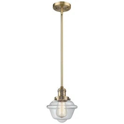 Innovations Lighting Franklin Oxford 8" Brushed Brass Stemmed Mini Pendant W/ Clear Shade
