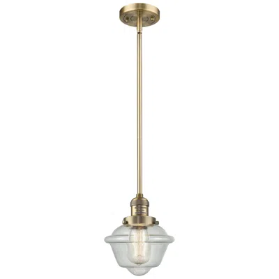 Innovations Lighting Franklin Oxford 8" Brushed Brass Stemmed Mini Pendant W/ Seedy Shade