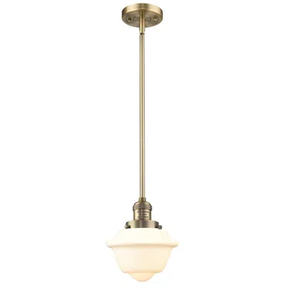 Innovations Lighting Franklin Oxford 8" Brushed Brass Stemmed Mini Pendant W/ White Shade