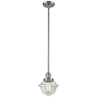 Innovations Lighting Franklin Oxford 8" Brushed Nickel Stemmed Mini Pendant W/ Clear Shade