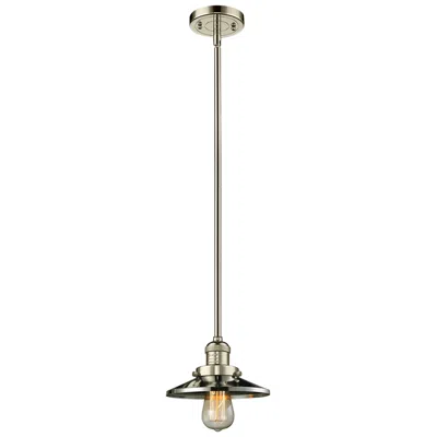 Innovations Lighting Franklin Railroad 8" Polished Nickel Stemmed Mini Pendant W/ Nickel Sh
