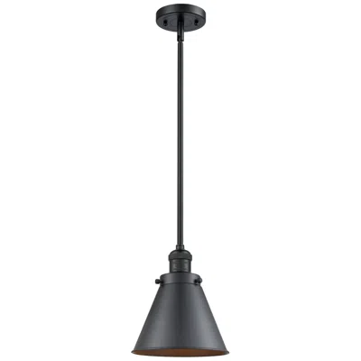 Innovations Lighting Franklin Restoration Appalachian 8" Matte Black Stem Hung Mini Pendant