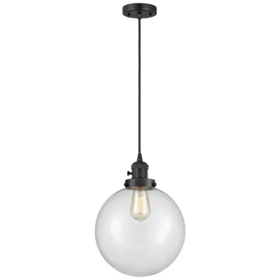 Innovations Lighting Franklin Restoration Beacon 10" Led Mini Pendant - Black - Clear