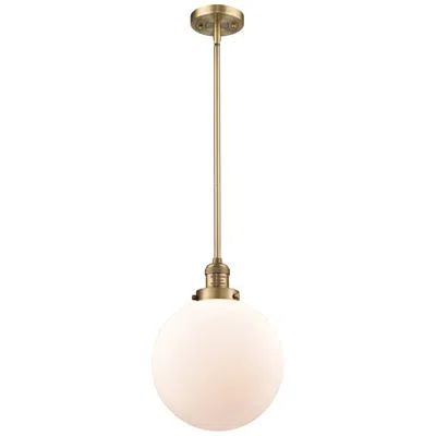 Innovations Lighting Franklin Restoration Beacon 10" Led Mini Pendant - Brass - Matte White