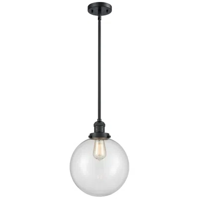 Innovations Lighting Franklin Restoration Beacon 10" Led Mini Pendant - Matte Black - Clear
