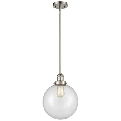 Innovations Lighting Franklin Restoration Beacon 10" Led Mini Pendant - Satin Nickel - Clear