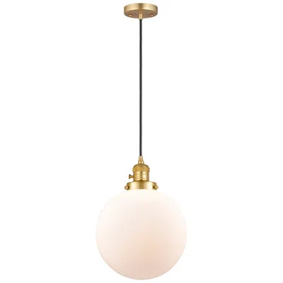 Innovations Lighting Franklin Restoration Beacon 10" Mini Pendant - Satin Gold - Matte Whit