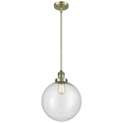 Innovations Lighting Franklin Restoration Beacon 12" Brass Stemmed Mini Pendant W/ Seedy Sh