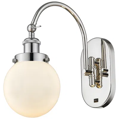 Innovations Lighting Franklin Restoration Beacon 6" Incandescent Sconce - Nickel - White Sh