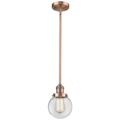 Innovations Lighting Franklin Restoration Beacon 6" Led Mini Pendant - Antique Copper - Clear