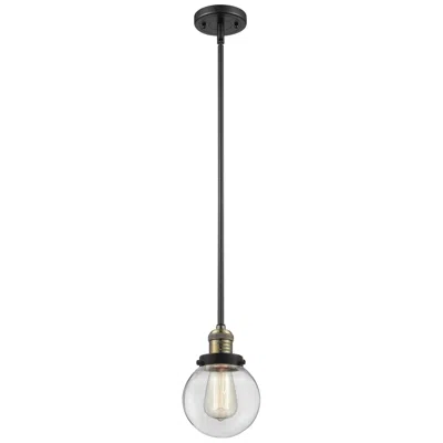 Innovations Lighting Franklin Restoration Beacon 6" Led Mini Pendant - Black Brass - Clear
