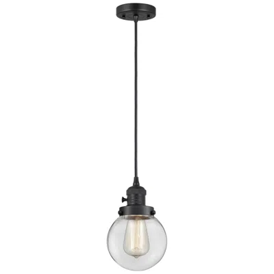 Innovations Lighting Franklin Restoration Beacon 6" Led Mini Pendant - Black - Clear
